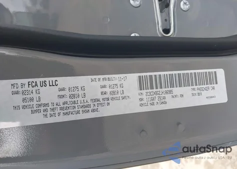 2018 Dodge Charger Sxt Rwd z USA, uszkodzony, nr VIN 2C3CDXBG2JH186985